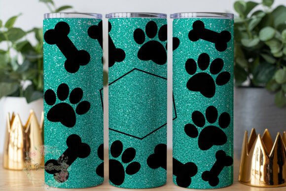 Aqua Glitter Paw Print 20oz Tumbler Wrap Review