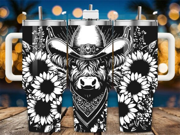 Cowboy Highland Cow 40oz Laser Tumbler Review