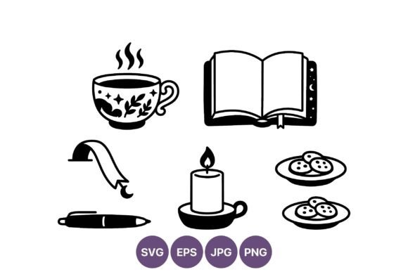 Cozy Black and White Cup and Book Line Review
