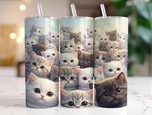 Cute Black White Cat 20oz Tumbler Wrap Review
