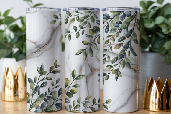 Elegant Marble Greenery 20oz Tumbler Design Review