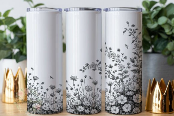 Monochrome Cosmos Floral 20oz Tumbler Review