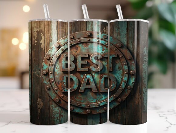 Review: Best Dad Rustic Wood Metal Tumbler Wrap for Embroidery