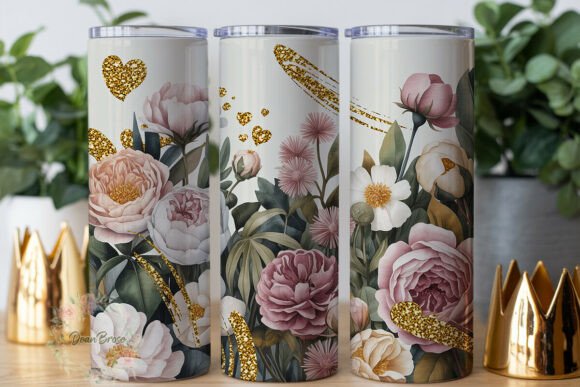 Review: Blush Rose Gold Floral Tumbler Wrap PNG