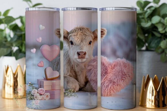 Review: Fluffy Highland Cow Valentine Tumbler Design