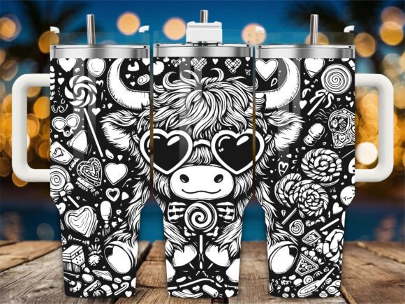 Review: Highland Cow Heart 40oz Laser Tumbler Design
