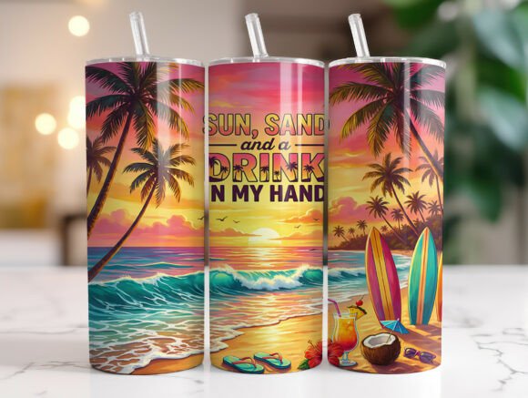 Review: Tropical Beach Sunset Quote Tumbler Wrap