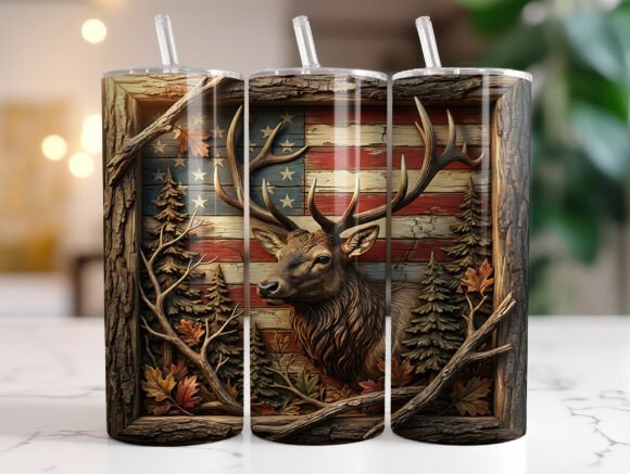 Rustic Buck American Flag Tumbler Wrap Review